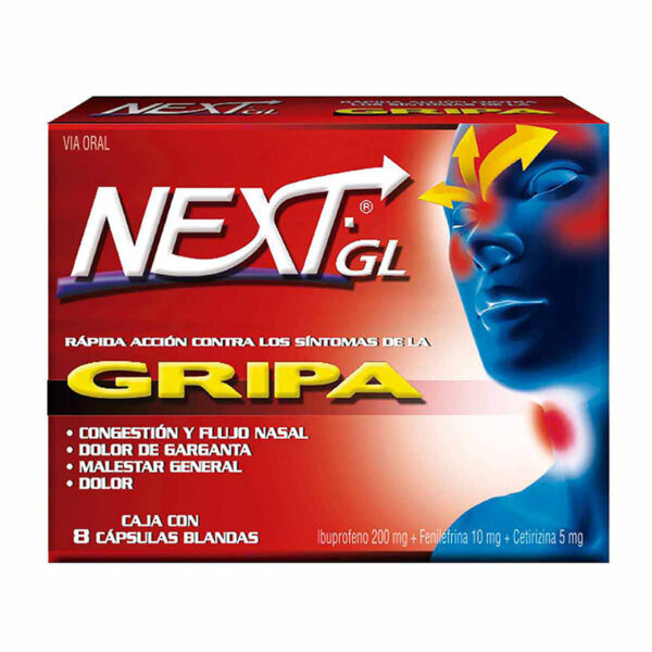 NEXT GL GRIPA 8 CAPSULAS BLANDAS(SF)