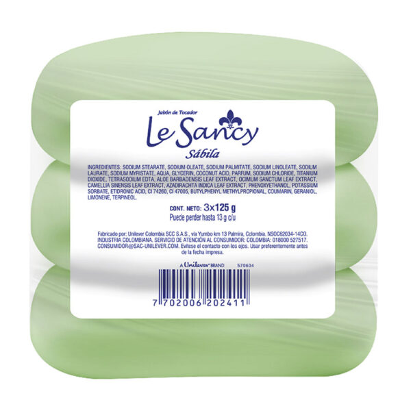3 JABONES LE SANCY SABILA 125 G
