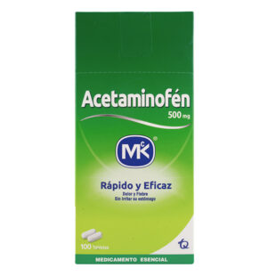 ACETAMINOFEN 500 MG 100 TABLETAS MK