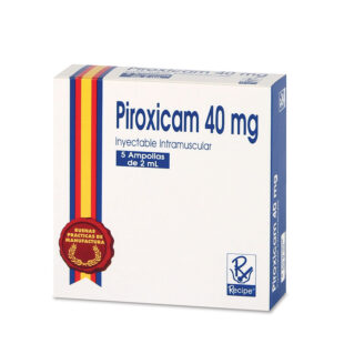 PIROXICAM 40 MG 5 AMPOLLAS RC