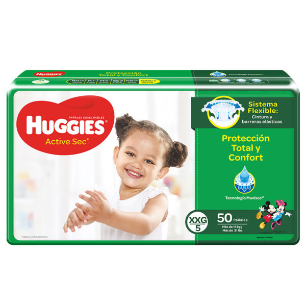 PAN.HUGGIES ACTIVE SEC ET.5 XXG 50 UND