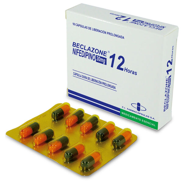NIFEDIPINO BECLAZONE 30 MG 10 CAPSULAS