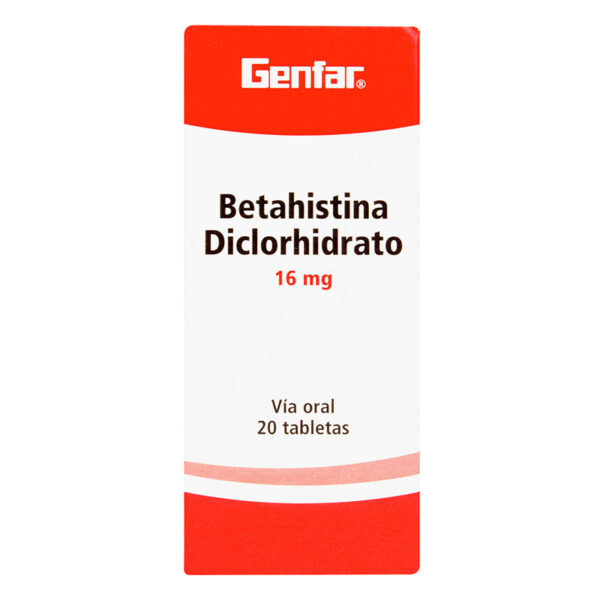 BETAHISTINA 16 MG 20 TABLETAS GF