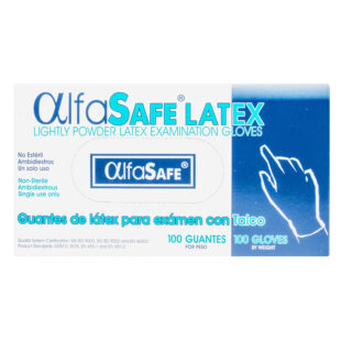 GUANTE EXAMEN ALFA LATEX 100 UND S