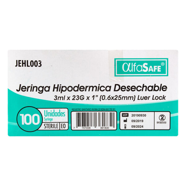 JERINGA ALFA 3P 3 ML 23 X 1 100 UND
