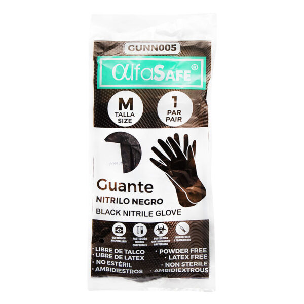 GUANTES ALFASAFE NEGRO TALLA M 12 UND