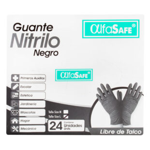 GUANTES NIT.ALFASAFE NEGRO TALLA L 24