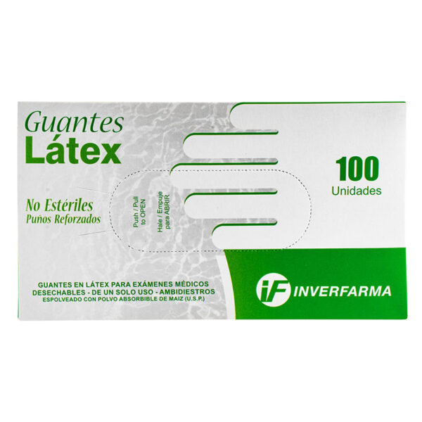 GUANTE EXAMEN LATEX INVERF.100 UDS S