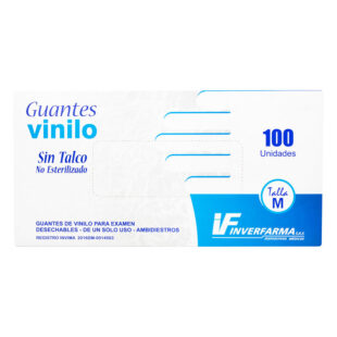 GUANTE DE VINILO T.M 100 UND INVERFARMA