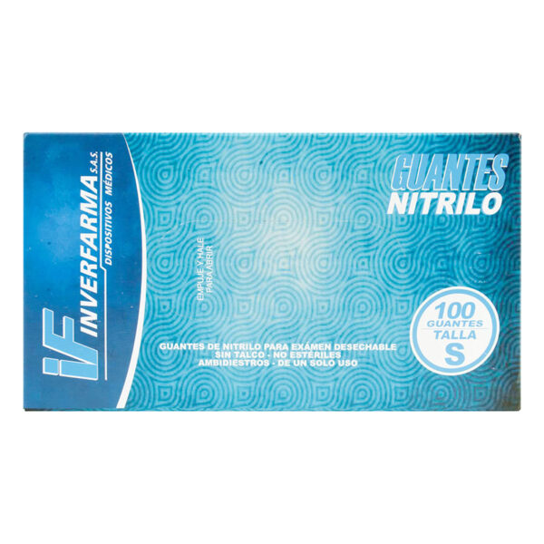 GUANTE NITRILO AZUL T.S CJ 100 UDS INVER