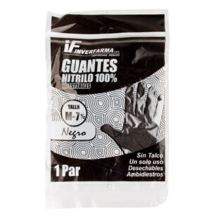 GUANTE NITRILO NEGRO T.M 2 UND INVERFARM