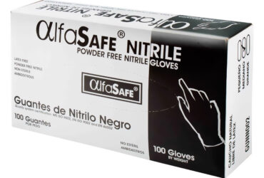 GUANTE NITRILO ALFA NEGRO T M 100 UND